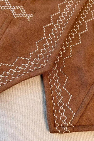 Stylish Patterned Vest with Button Detail