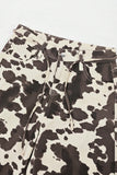 Patterned Wide-Leg Casual Pants