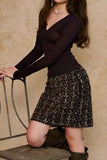Embellished Textured Mini Skirt