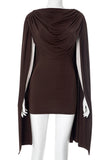 Draped Cape Casual Dress