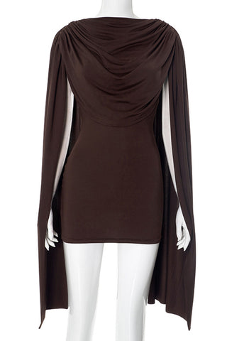 Draped Cape Casual Dress