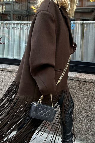 Fringe Hem Tailored Coat