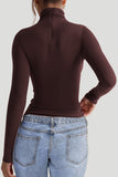 Fitted Turtleneck Long-Sleeve Top