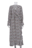 Long Sleeve Printed Casual Dress