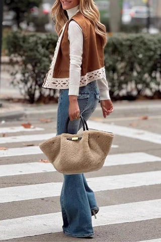 Chic Button-Front Lace Vest