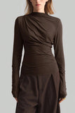 Elegant Ruched Long Sleeve Top
