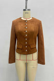 Elegant Button-Front Cropped Jacket
