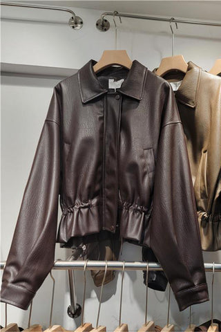 Chic Button-Up Leather Jacket
