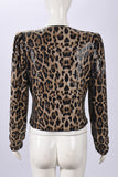 Sequined Animal Print Blazer