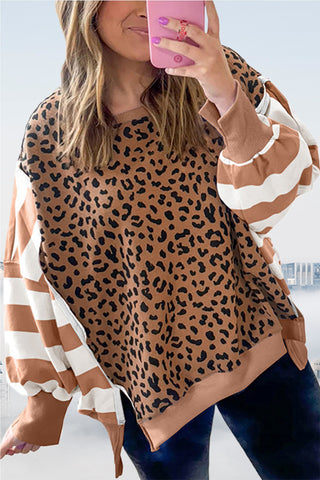 Animal Print and Stripe Long Sleeve Tee