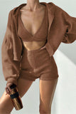 Hooded Zip Jacket Tank and Shorts Set