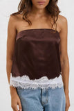 Strapless Lace-Trimmed Tank Top