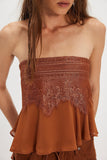 Strapless Lace Detail Tank Top