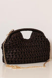 Chic Woven Handbag with Chain Strap