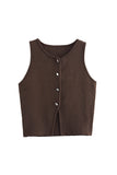 Button-Front Tank Top
