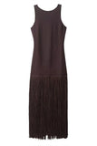 Sleeveless Fringe Casual Dress
