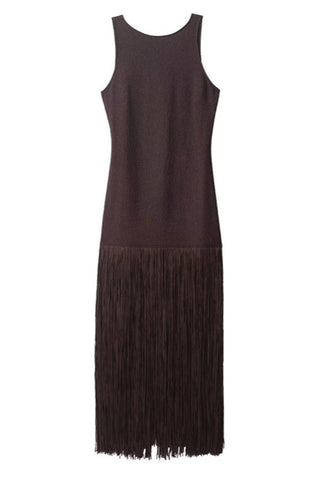 Sleeveless Fringe Casual Dress