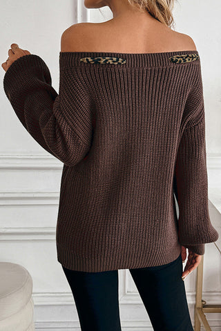Off-Shoulder Sweater with Bow Detail