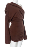 Off-Shoulder Ruched Mini Dress