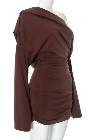 Off-Shoulder Ruched Mini Dress