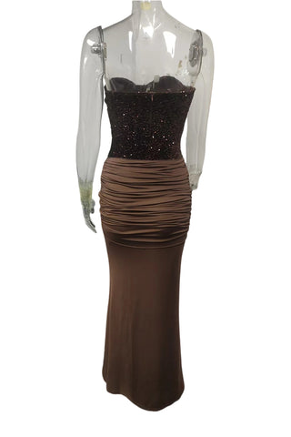 Strapless Sequin Evening Dress