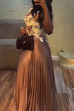 Floral Corset and Pleated Skirt Set