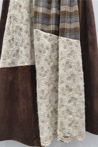 Patchwork Skirt with Elastic Waist