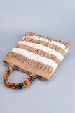 Bamboo Handle Fringe Bag