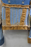 Frayed Patchwork Casual Jacket