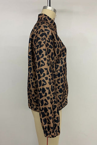 Leopard Print Button Jacket