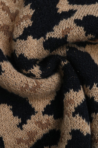 Tie-Front Leopard Cardigan