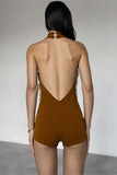 Faux Fur Halter Romper