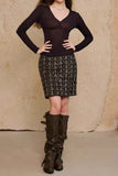Embellished Textured Mini Skirt