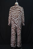 Zebra Print Button-Front Pants Set
