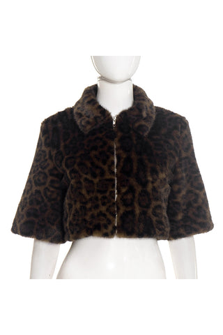 Cropped Leopard Print Jacket