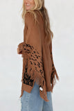 Fringe Sleeved Leopard Sweater