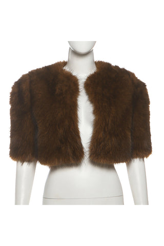 Chic Faux Fur Open-Front Jacket