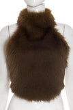 High-Neck Faux Fur Tank Top