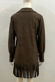 Fringe Hem Casual Dress with V-Neck
