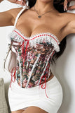 Romantic Lace Trim Corset Top