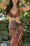 Cutout Animal Print Sundress