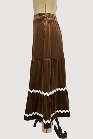 Tiered Skirt With Contrast Trim