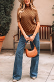 Textured Knit Short Sleeve Sweater