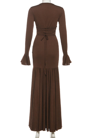 Elegant Long-Sleeve Maxi Dress