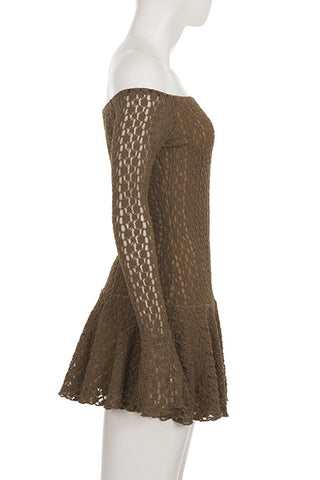 Off-Shoulder Lace Detail Dress