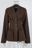Tailored Button-Front Blazer