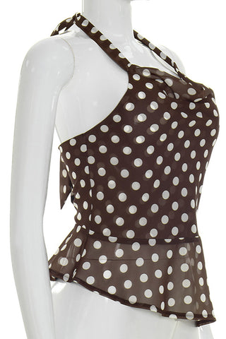 Polka Dot Halter Tank Top
