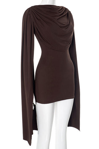 Draped Cape Casual Dress