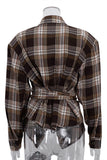Plaid Tie-Waist Shirt