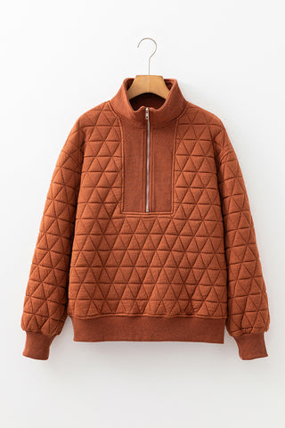 Quilted Half-Zip Sweatshirt